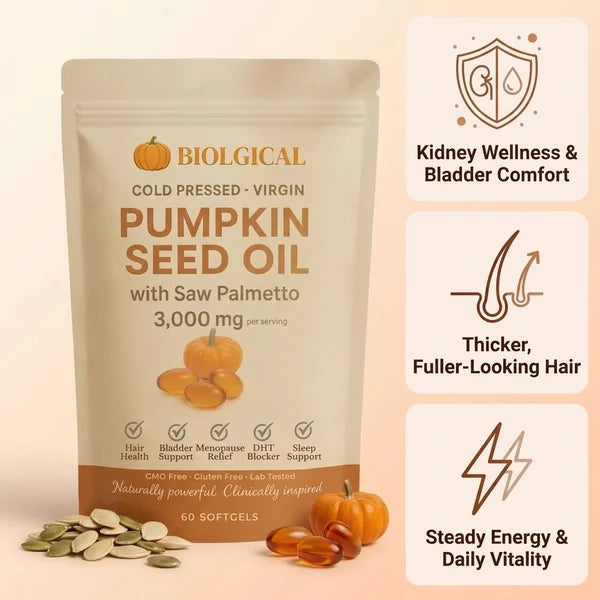 Biolgical Pumpkin Seed Oil Softgels, 60 count