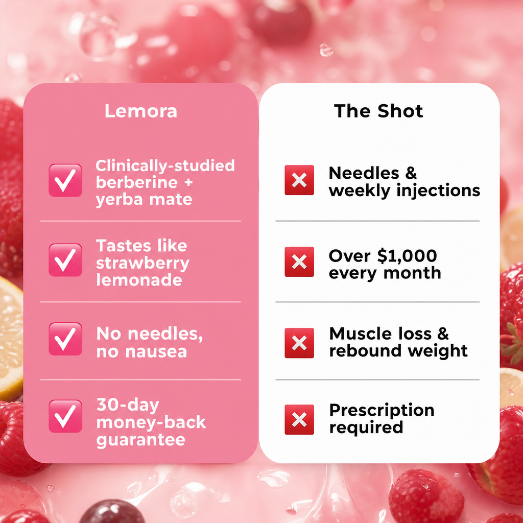 Lemora vs the shot — no needles, no , no rebound