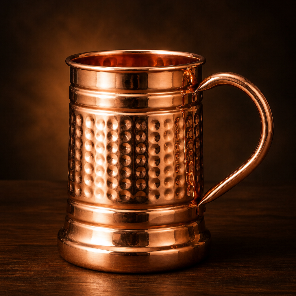Hand-hammered copper mug