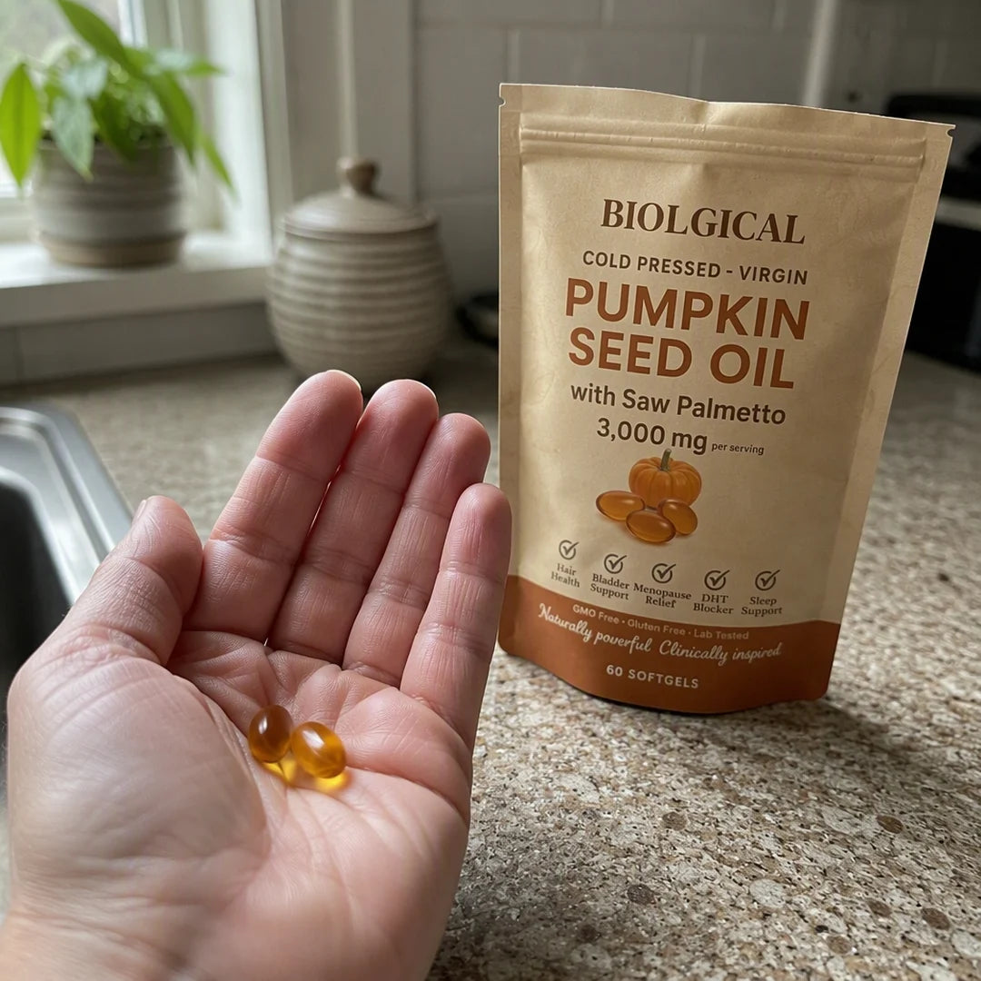 Customer photo: two softgels in hand